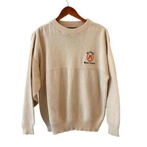 Vintage McBriar Michigan Band Alumni Sweater Mens Size M Waffle Knit Retro
